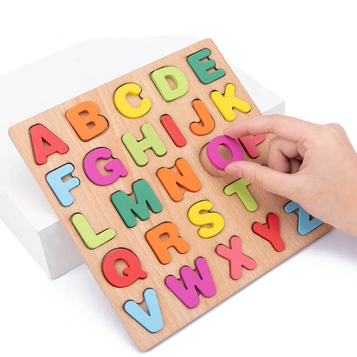 Capital Letters Wooden 3D Learning Mini Puzzle Board