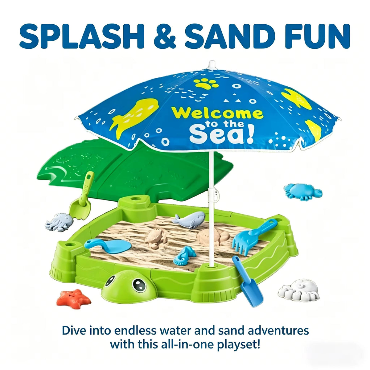 2-in-1 Turtle Sandbox and Sensory Table