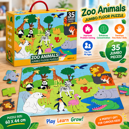Zoo Animal Jumbo Floor Jigsaw Puzzle – 35 pieces