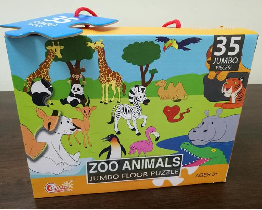 Zoo Animal Jumbo Floor Jigsaw Puzzle – 35 pieces