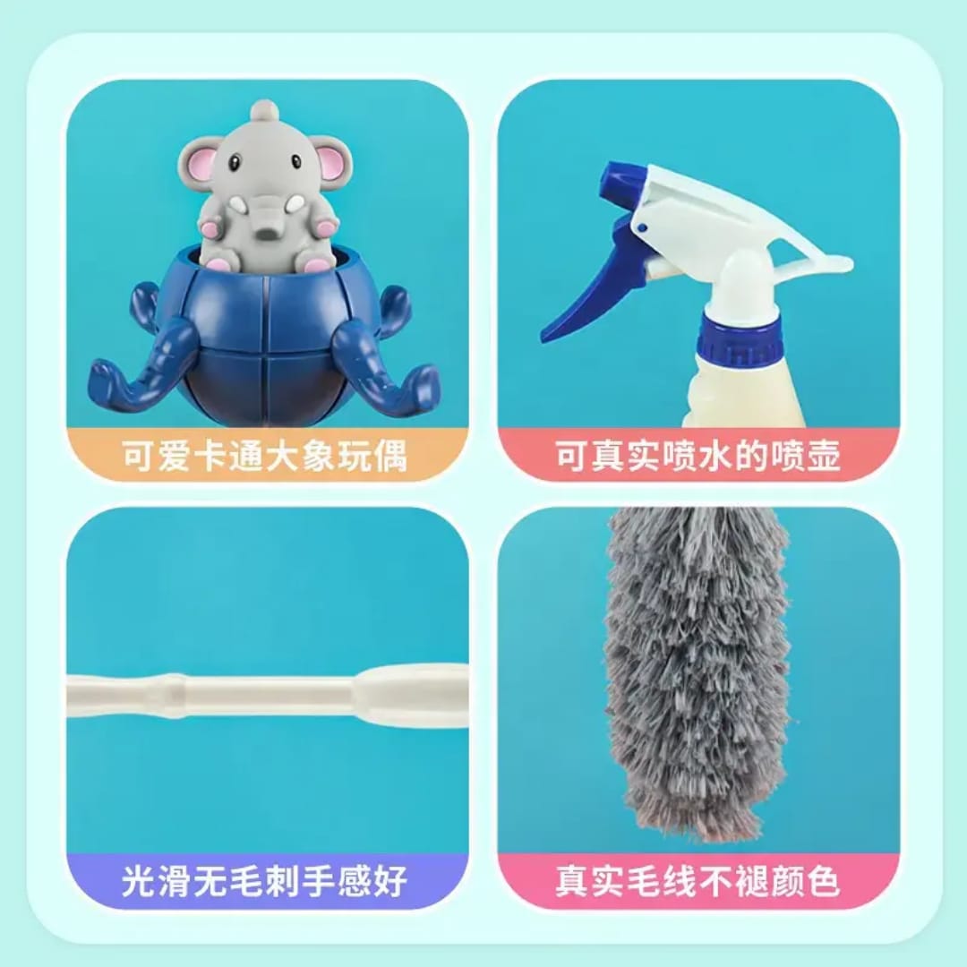 Kids Cleaning Set: Pretend Play Housekeeping Toy (8 pieces)