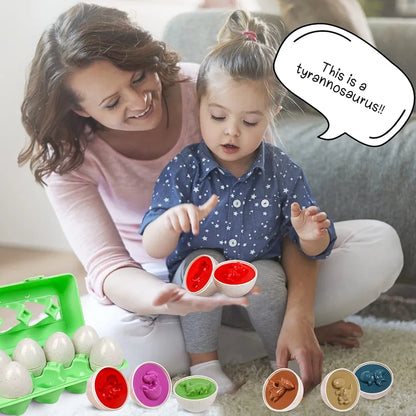 Dinosaur Matching Eggs Toy Set (Educational STEM Toy for Toddlers and Preschoolers)
