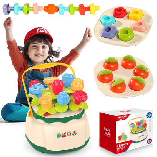 Huanger Flower Nails – Multifunctional Stacking and Shape Sorting Toy