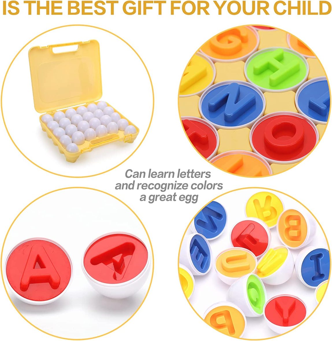 26 Pcs Set Of Colorful Matching Eggs For Kids