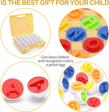 26 Pcs Set Of Colorful Matching Eggs For Kids