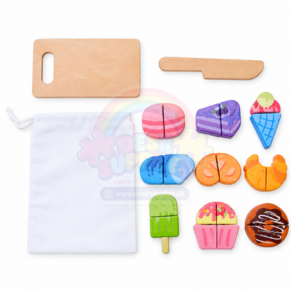 Wooden Dessert Cutting Set – 12 Pieces