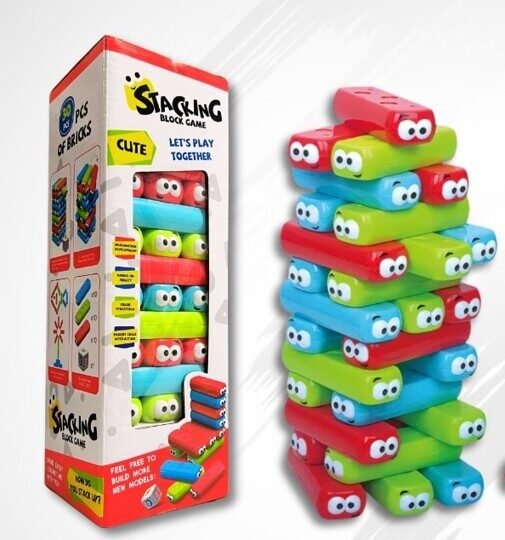 Monster Stacking Block Balance Game With Dice - 30 Piece Educational Family Toy