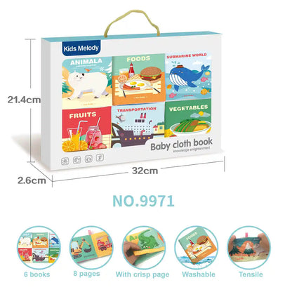 Crinkle Cloth Books for Babies (Set of 6 Books)