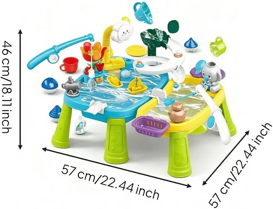 Animal WaterPark Play Table with Pump Circulating Electric Water Table Interactive Toy Cordless for Toddlers