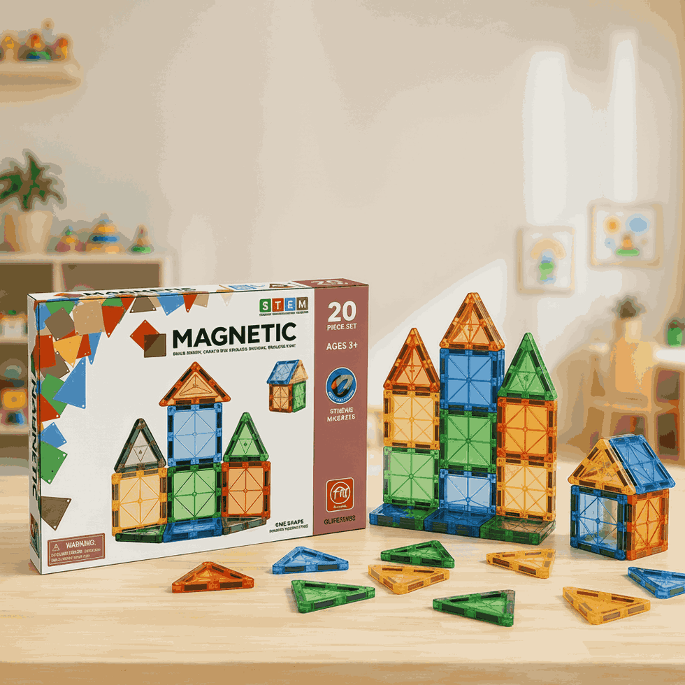 20 Pcs Mini Tiles Magnetic Building Blocks for Kids