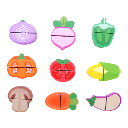 Wooden Vegetable Cutting Set – 12 Pieces