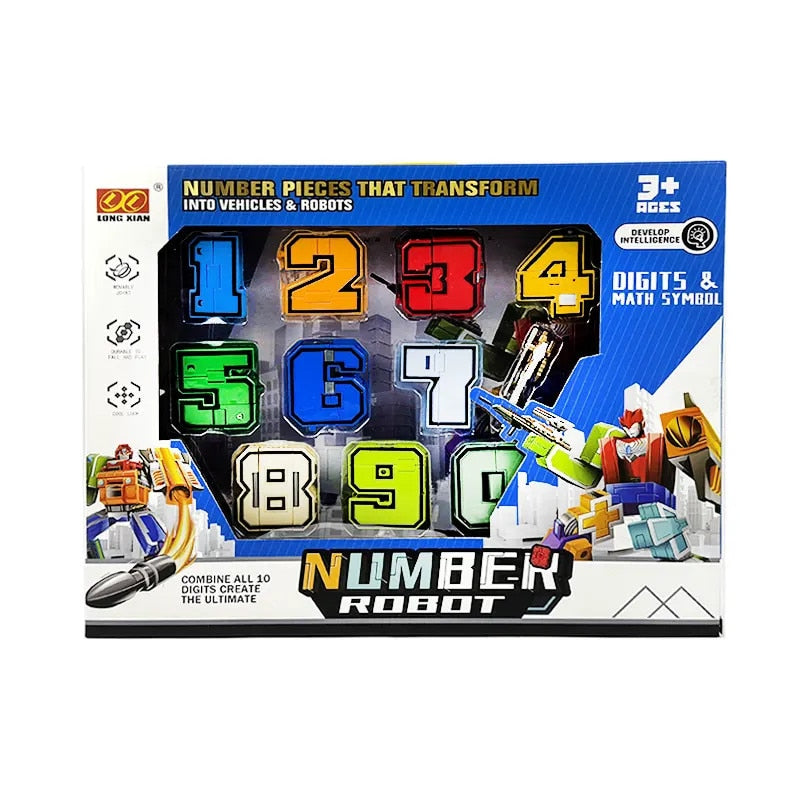 Digital Deformation Robot Toy 0 to 9 Complete Set