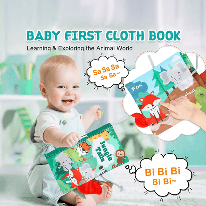 Jungle Tails- Soft Crinkle Cloth Book for Babies