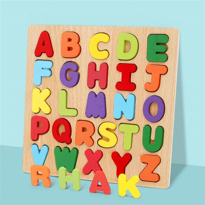 Capital Letters Wooden 3D Learning Mini Puzzle Board