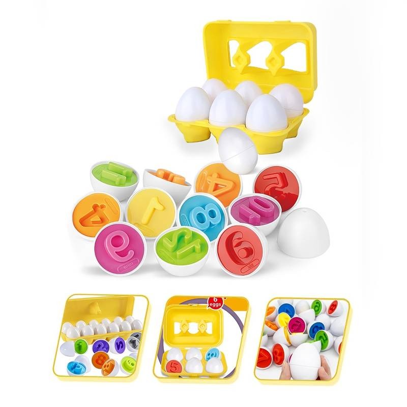Number Matching Eggs For Color Recognition - 6 Pieces