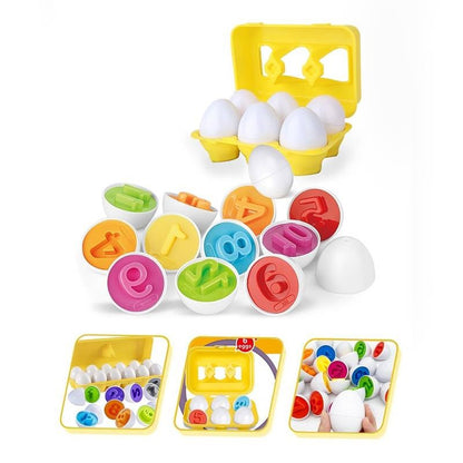 Number Matching Eggs For Color Recognition - 6 Pieces