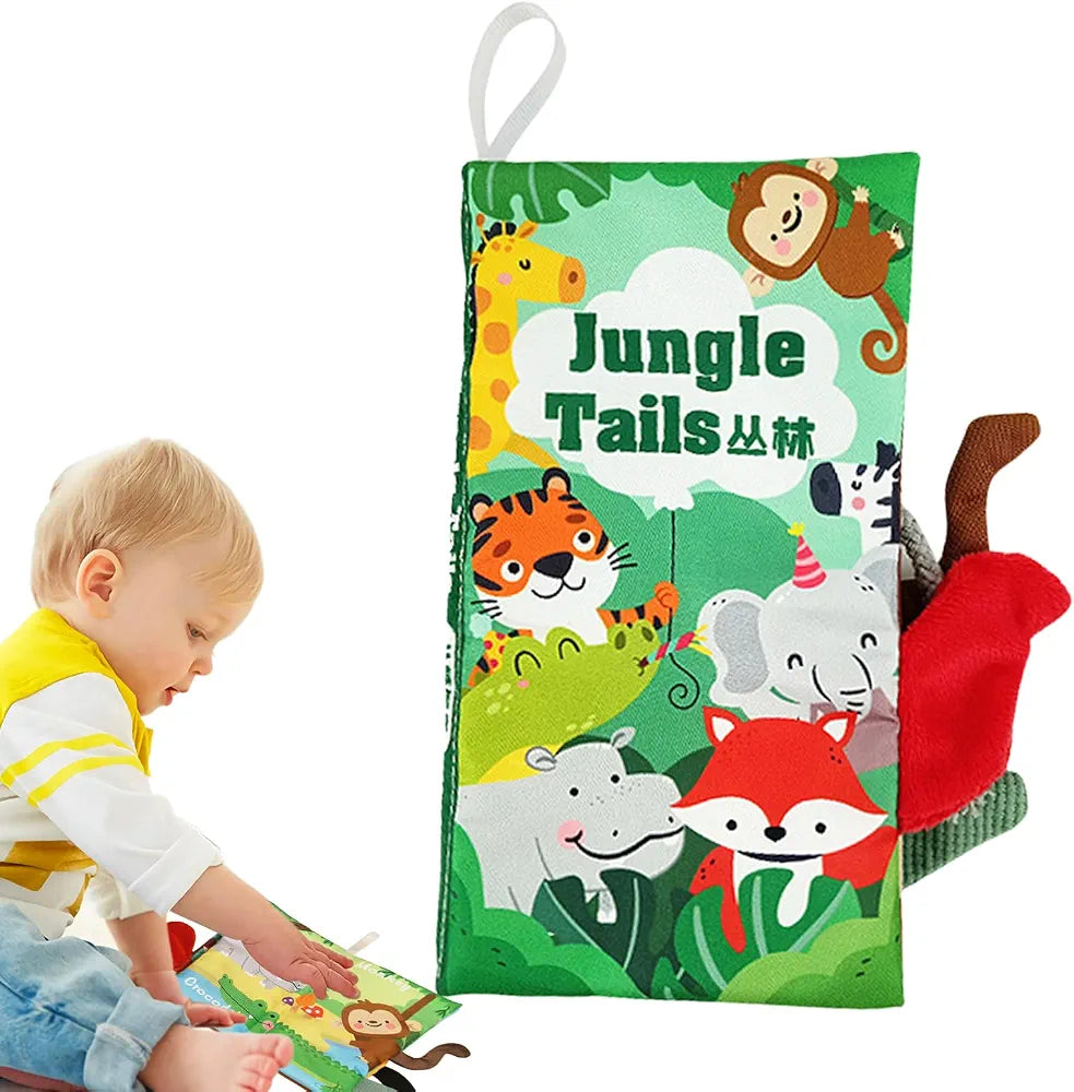 Jungle Tails- Soft Crinkle Cloth Book for Babies