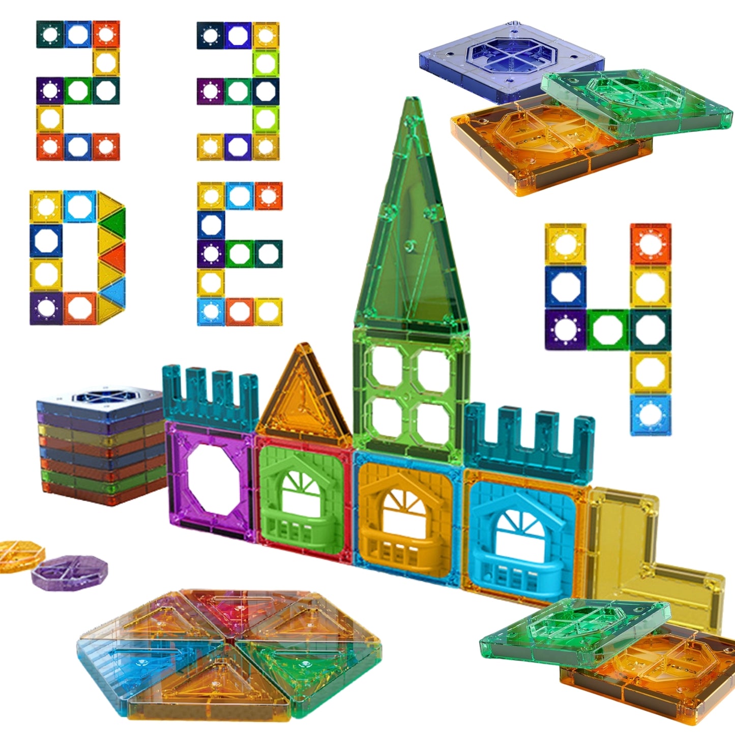 Magnetic Building Tiles For Kids: 30 pcs