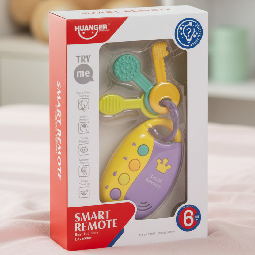 Huanger Smart Remote Car Keys Teether Toy with Light & Music Baby