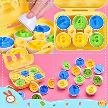 Number Matching Eggs For Color Recognition - 6 Pieces