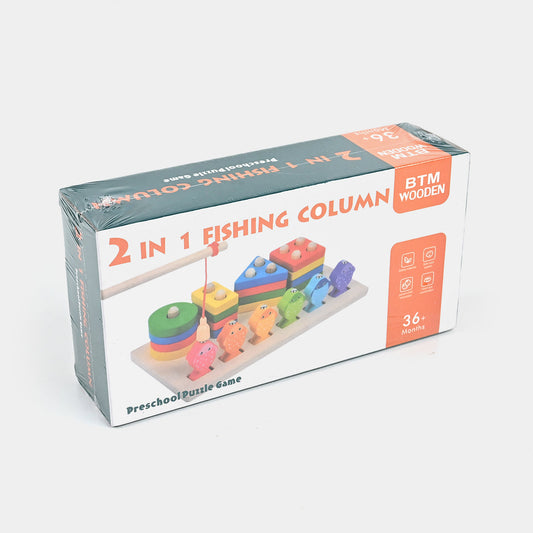 Four Column Geometric Shape Sorter with Magnetic Fishing Game