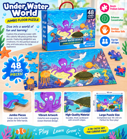 Under Water World Jumbo Floor Jigsaw Puzzle – 48 pieces