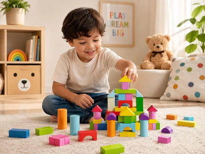 Wooden Multicolor Building Blocks – 40 pieces