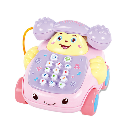 Toddlers Mini Musical Multifunctional Pull Along Telephone Car