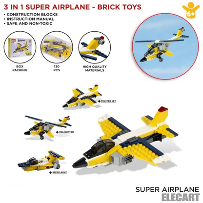 Architect Airplane Building Construction Blocks 3-in-1 (130 Pieces)