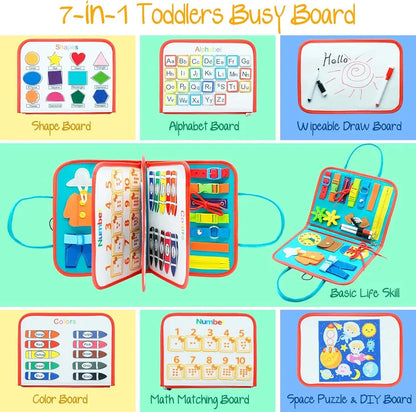 Montessori Travel Friendly Felt Motor Skills and Sensory Book