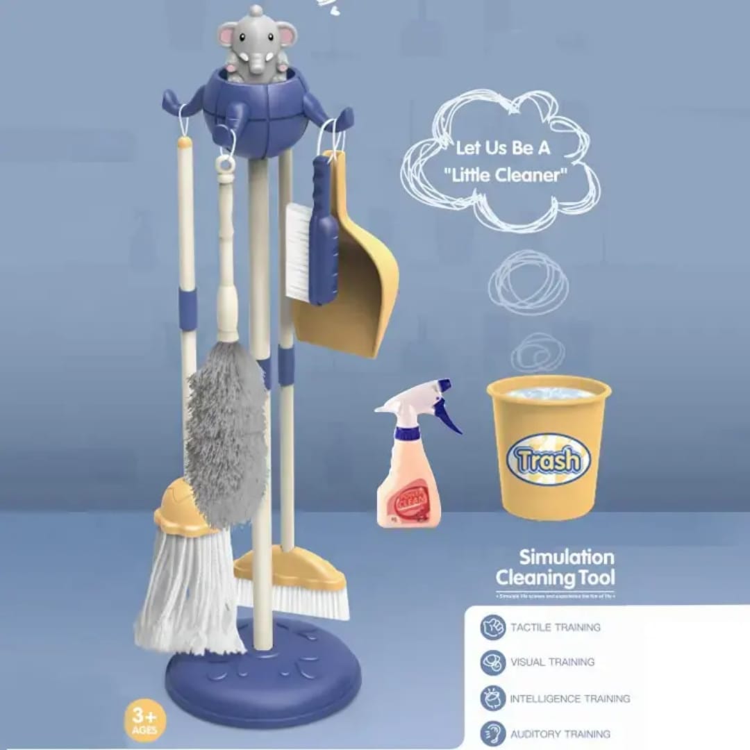 Kids Cleaning Set: Pretend Play Housekeeping Toy (8 pieces)