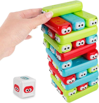 Monster Stacking Block Balance Game With Dice - 30 Piece Educational Family Toy