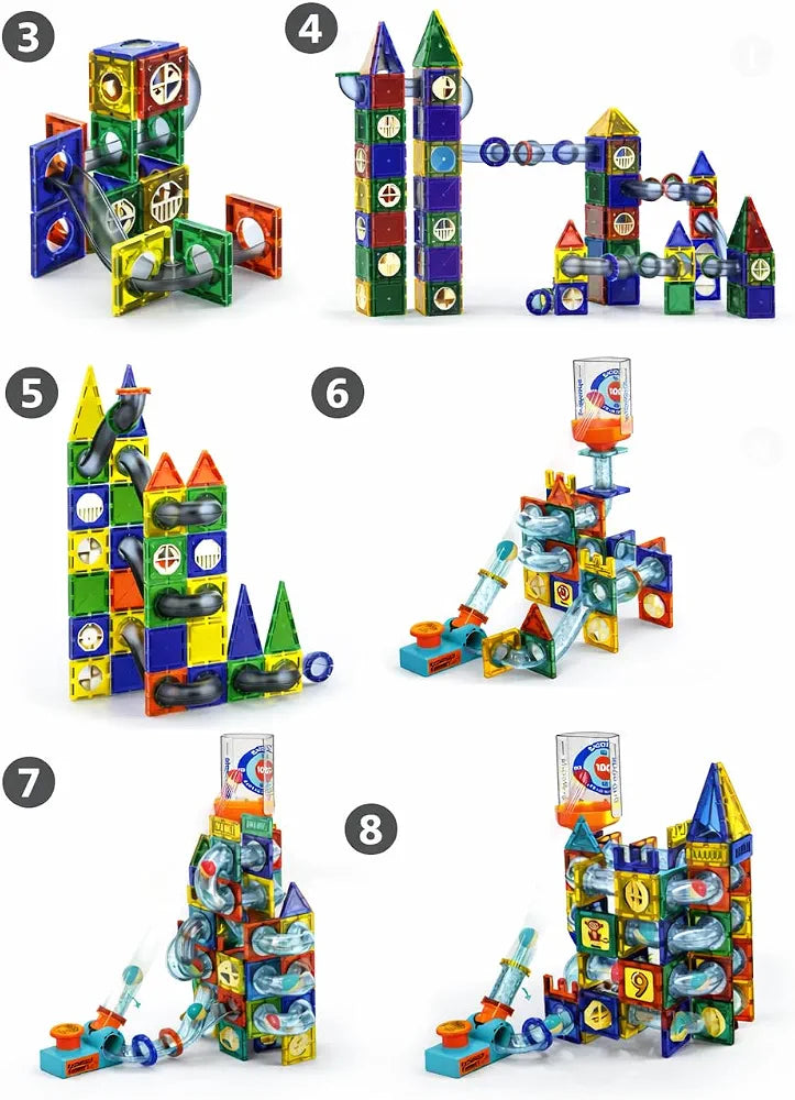 Colourful Magnetic Pipeline Building Blocks 42 pcs