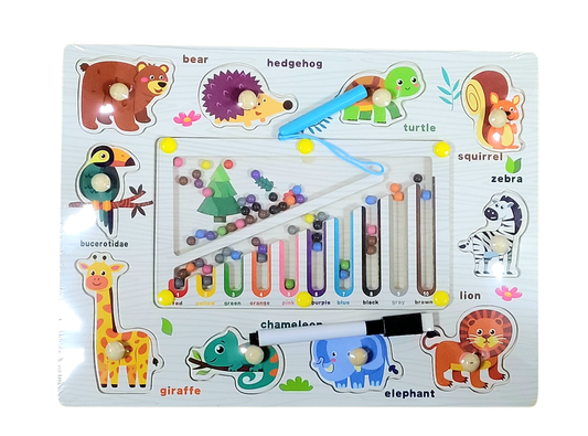3 in 1 Magnetic Animals Wooden Puzzle Board