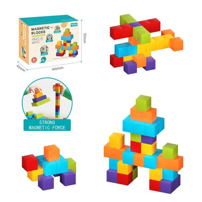 Magnetic Building Blocks Blocks – 48 pieces (2cm x 2cm)