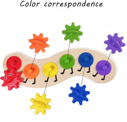 Rotating Interchangeable Gears Rainbow Caterpillar