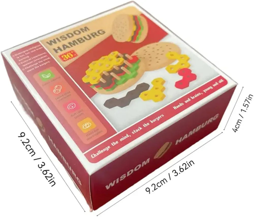 Wooden Wisdom Hamburger Brain-Boosting Fun & Educational Puzzle
