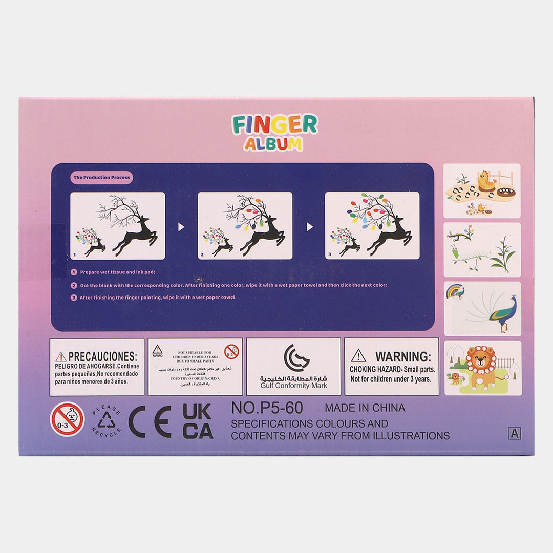 Animals Finger Painting Card For Kids