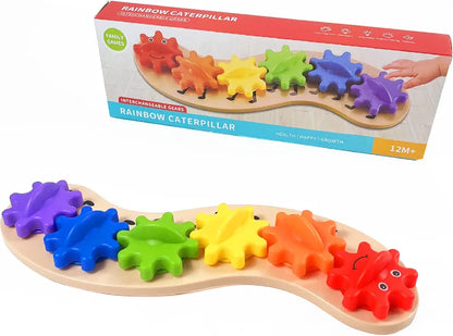 Rotating Interchangeable Gears Rainbow Caterpillar