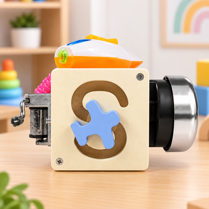 Wooden Montessori Sensory Activity Interactive Busy Cube