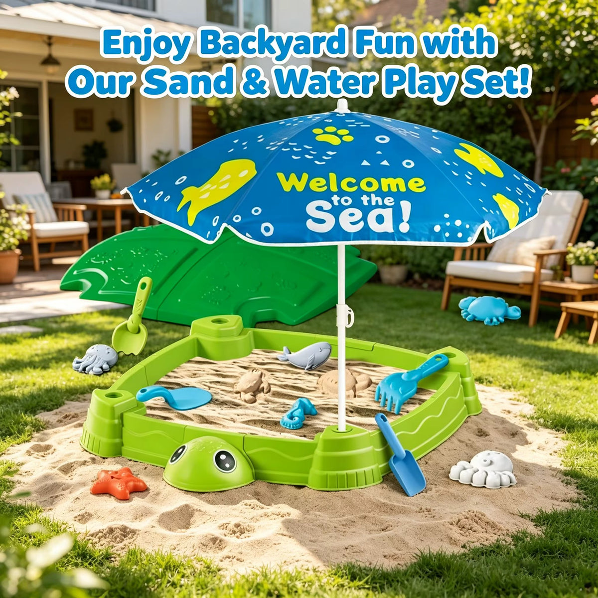 2-in-1 Turtle Sandbox and Sensory Table