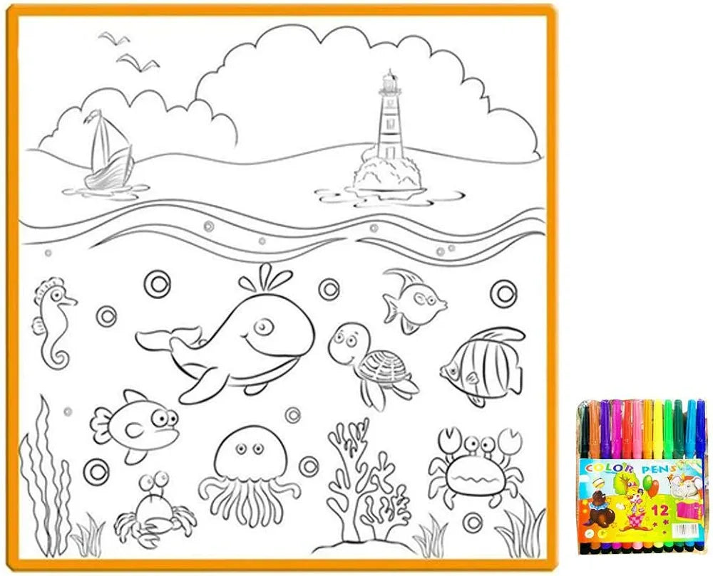 Sea Animals Washable Drawing Mat