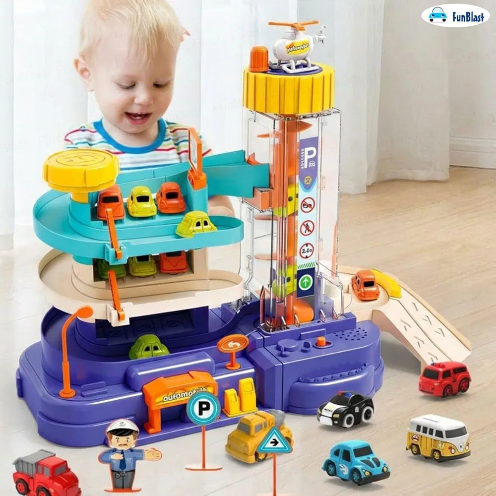 Car Track Parking Building Adventure Set