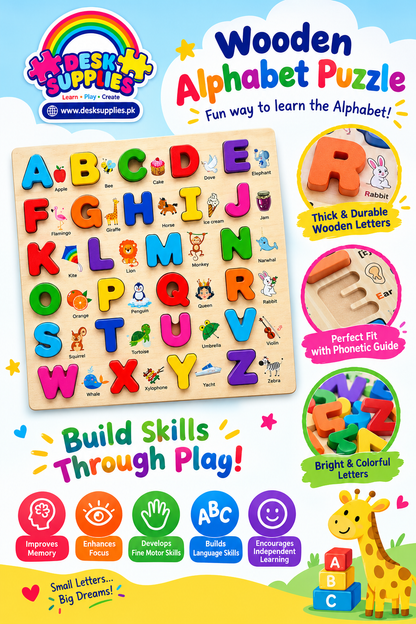 Wooden 3D Capital Alphabets Sorting Boards