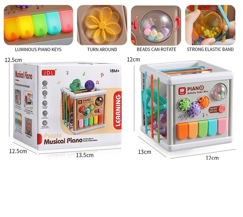 5 in 1 Baby Learning Piano Puzzle Cube With Music and Lights