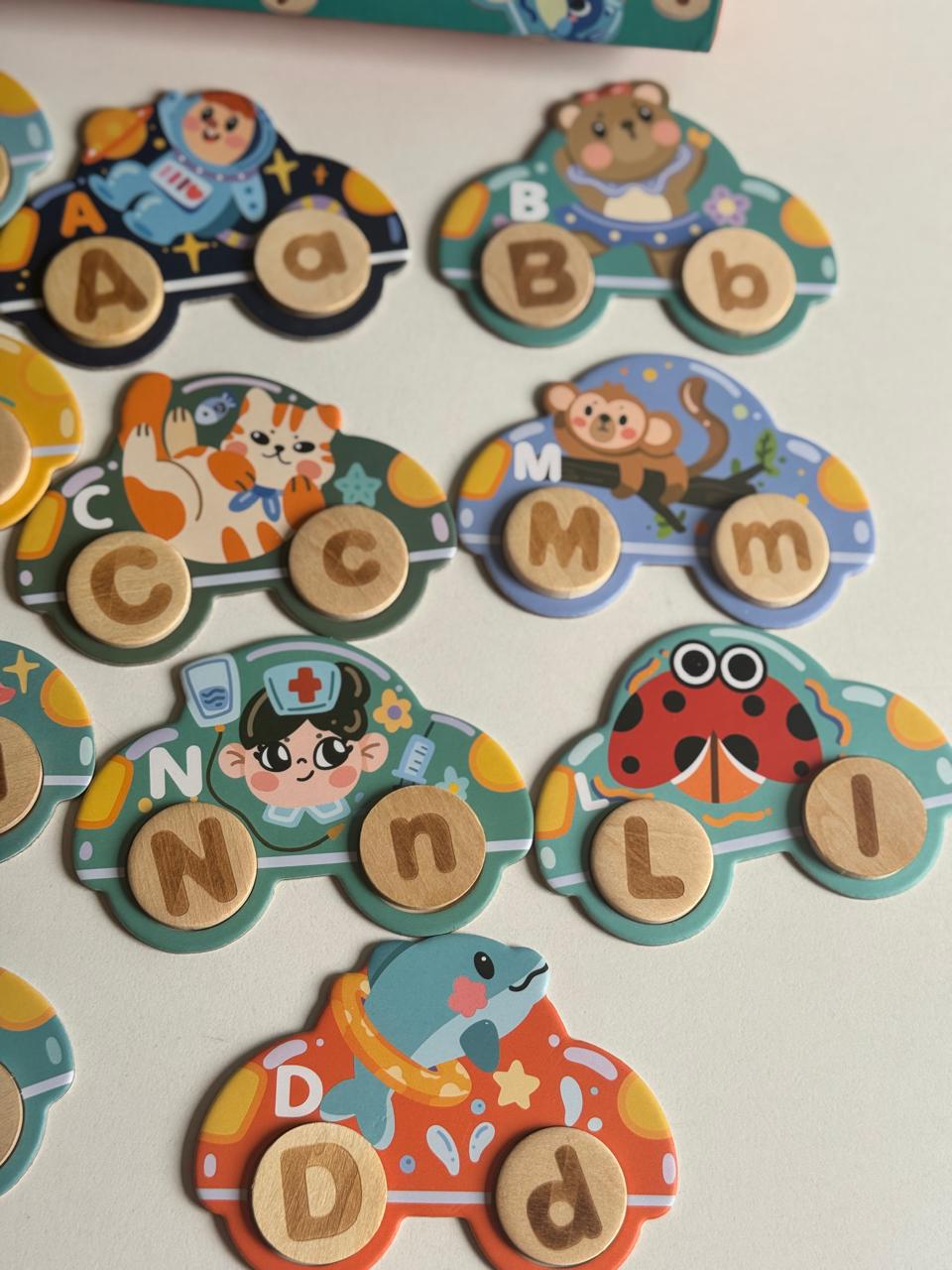 Wooden Match Car Letters