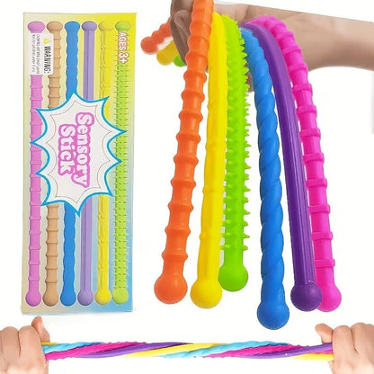 Silicone Sensory Sticks With Reversible Textures 6 Piece