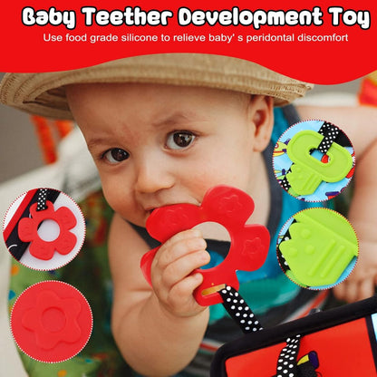 Baby Tummy Time Mirror with High Contrast Pictures