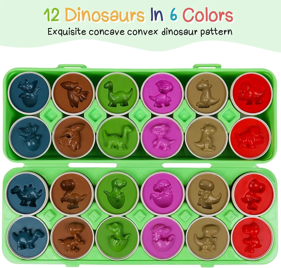 Dinosaur Matching Eggs Toy Set (Educational STEM Toy for Toddlers and Preschoolers)