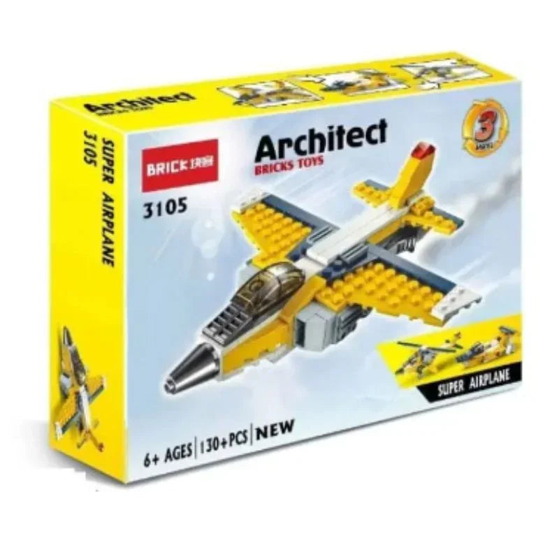 Architect Airplane Building Construction Blocks 3-in-1 (130 Pieces)